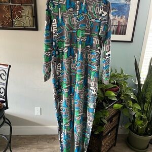 Joe Boxer Gray and Blue Robot Print Onesie